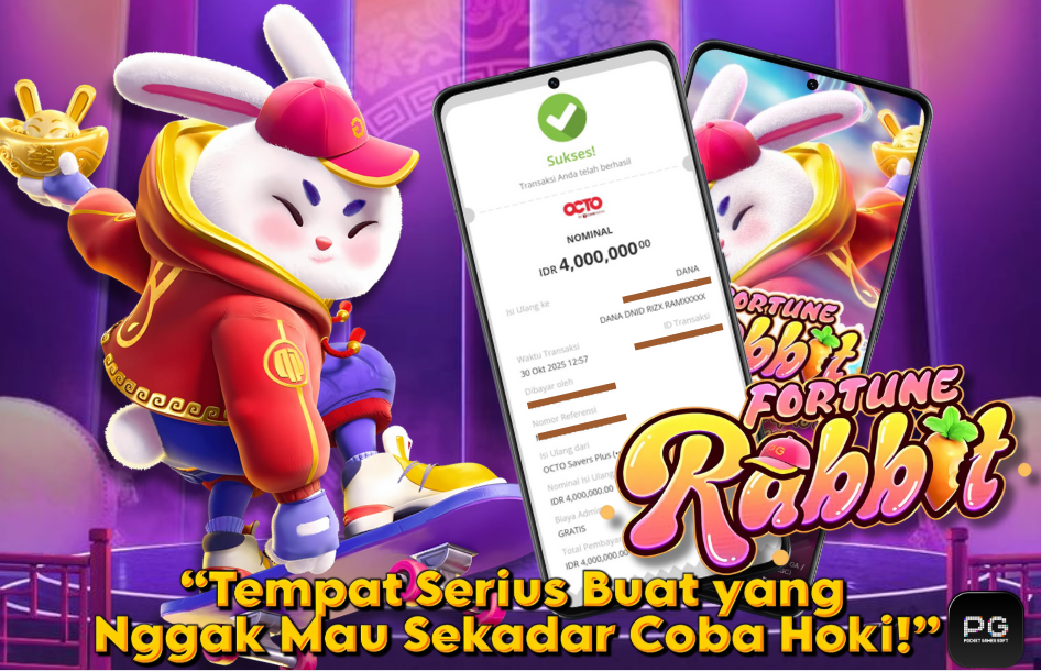 Selamat kepada user id : ri****y Wede Rp 4.000.000 di Game FORTUNE RABBIT PG SOFT Cair Gk Sampe 1 Menit! Menang Mudah di Bobaslot77